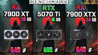 RTX 5070 Ti vs RX 7900 XT 20GB vs RX 7900 XTX 24GB / Test / 1440p - 2160p 4K / in 8 Games