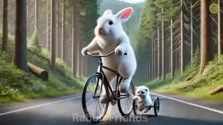 Rabbit Helps Cat family babby #cat #viral #trending