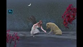 Fantasy girl and wolf Photo manipulation scene effects in Photoshop | Photoshop ||