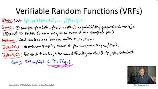 Foundations of Blockchains (Lecture 12.9: Verifiable Random Functions (VRFs))