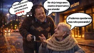 El bodegas habla con la vieja por Navidad.