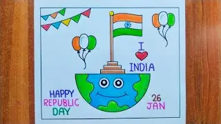 Republic Day Drawing / Happy Republic Day Drawing Easy / Republic Day Poster Drawing / 26 January