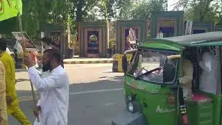 drive in the guidance of police when there is protest ahead