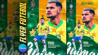 Como Fazer Poster de Futebol no Canva Grátis  + Arte Editável Template