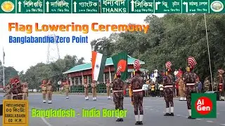 Flag Lowering Ceremony at Banglabandha Zero Point | বাংলাদেশ ভারত সীমান্ত  #aigen #AiGenBD