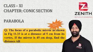 The focus of a parabolic mirror as shown in Fig 11.33 is at a distance of 5 cm from its vertex......