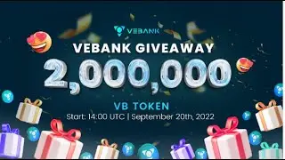 Airdrop заработок в интернете без вложений 100 VB токенов первым 20000 участникам