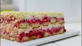 ТОРТ МАЛИНОВЫЙ БЕЗ ВЫПЕЧКИ ЗА 10 МИНУТ / ТАЕТ ВО РТУ НЕЖНЕЙШИЙ