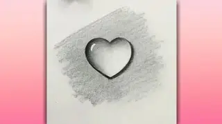 how to draw 3D heart water drops | pencil drawing | realistic water drop | for beginners in easy way