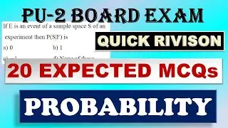 PROBABILITY MCQs|Pu-2 Mathematics|#boardexam2023