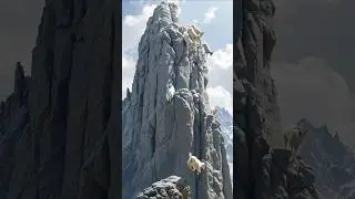 🔥😲Mountain Goats Jumping short video 🏔️🦌🐐 ‼️⁉️ #shorts #goat #goatclimbing #mountaingoat #goatlife