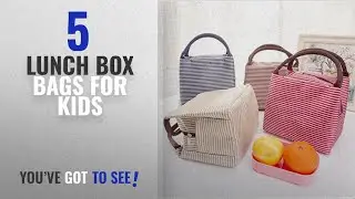 Top 10 Lunch Box Bags For Kids [2018]: Lunch Bag - Portable Stripe Pattern Insulated Lunch Box