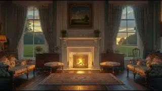 Pride & Prejudice Inspired Fireplace Ambience 🔥 | Cozy Regency Reading Room | Pemberley Aesthetic