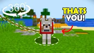 Minecraft but You're dog in addition Steve starts fishing...
