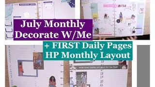 July SUMMER Monthly Overview Spread // FIRST July DIY Daily Happy Planner Monthly Layout Sunday 29th