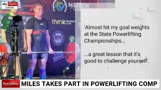 Steven Miles ditches suit and tie for powerlifting competition