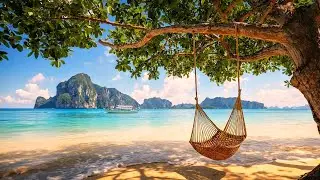 Peaceful and Relaxing Tropical Beach Ambience | Soft Piano & Ocean Waves for Stress Relief