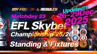 Чемпионат Англии по футболу (EFL), 23-й тур | 26 декабря | Турнирная таблица | Лучшие бомбардиры ...