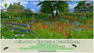 Bakies The Sims 4 Custom Content: Animated - Flowers + Bumblebees
