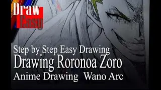 Drawing Roronoa Zoro easy step by step #animedrawing #onepiecedrawing