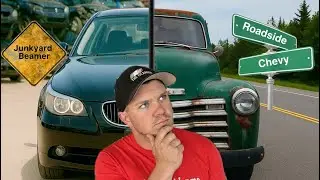 I let my SUBSCRIBERS pick my next vehicle! Junkyard Beamer? OR Roadside Chevy?