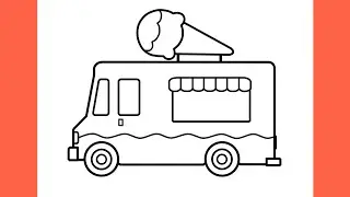 How to draw an ICE CREAM TRUCK easy / drawing ice cream car step by step