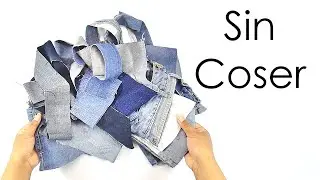 Idea para utilizar RETAZOS de JEANS  / Sin Coser (Reciclaje) Ecobrisa
