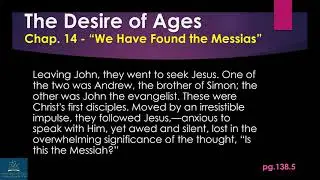 Desire of Ages - Chapter  14 - &ldquo;We Have Found the Messias&rdquo; (Audio + Text)