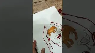 Save The Animals drawing with POSTER COLOURS