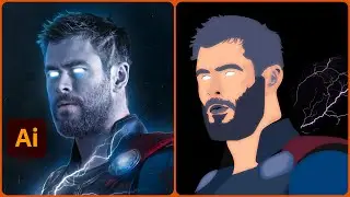 Thor (Speed art) Vector portrait