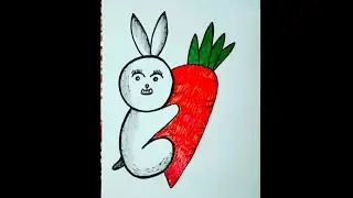 How to draw a rabbit with carrot / Draw a rabbit / Draw a carrot / Drawing With Luqman Haider Magsi 