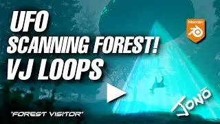 A UFO crawls through the foggy forest sublime loop pair for premium content for VJs/DJ's
