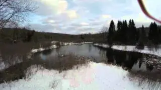Flying the quadcotper at the duck pond