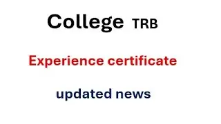 New experience certificates updated #college trb