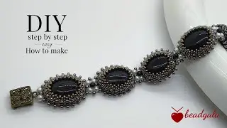 How to make a oval flatback cabochon beaded bezel, a bead by bead tutorial
