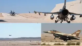 US F-16 fighting Falcon fighter jets display at Ovda Air Base, Israel