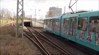 U-Bahnverkehr in Frankfurt (Teil 5). Der U3 Wagen auf der Line U6.
