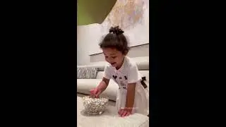 Baby waiting patiently for chocolate | Baby Challenge by Stormi and Kylie Jenner |