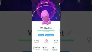 Pok&eacute;mon go shiny 3 star wobuffet! #pokemon #shorts