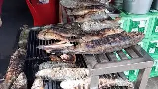 Real Delicious Grill Fish is Selling Behind Phar Leur Market in Siem Reap City, It's Market Foods