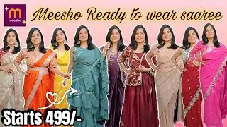 *Huge* Meesho Ready to wear saree haul with Stitched blouse Starts 499/- ✨🥰|  Special Saaree🥻💕