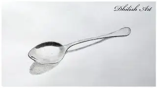 How to Draw a Spoon Easy Way | Best 3d Drawing | Dhilish Art - 32A