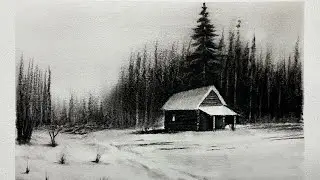 Silent Winter Cabin | Realistic Pencil Drawing of Snow Landscape | Step by Step Art