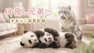 【癒し】背伸びバレちゃった！赤ちゃんパンダ兄弟の身長測定バトル🐼📏