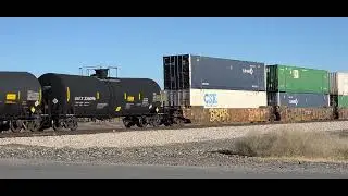 Union Pacific westbound local manifest yard transfer running long hood forward in Santa Teresa NM 