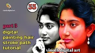 Digital painting hair stroke path tutorial vinoth digital art