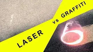 Laser vs Graffiti.  Fast graffiti removal from stone.  Satisfying laser cleaning spray paint video.
