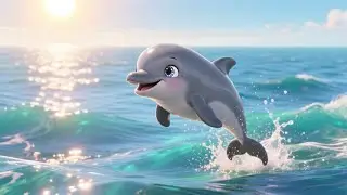 Baby Dolphin on Rainbow Boat | Fun Animal Rhyme for Kids | Nursery Rhymes in English