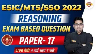 ESIC MTS/SSO/BANK EXAM REASONING | BANK EXAM REASONING QUESTION PAPER | REASONING BY SANDEEP SIR