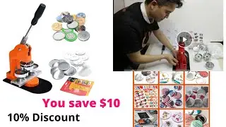 Button Maker Machine 37mm 1 5 inch Button Badge Maker Pins Punch Press Machine Aluminum Frame